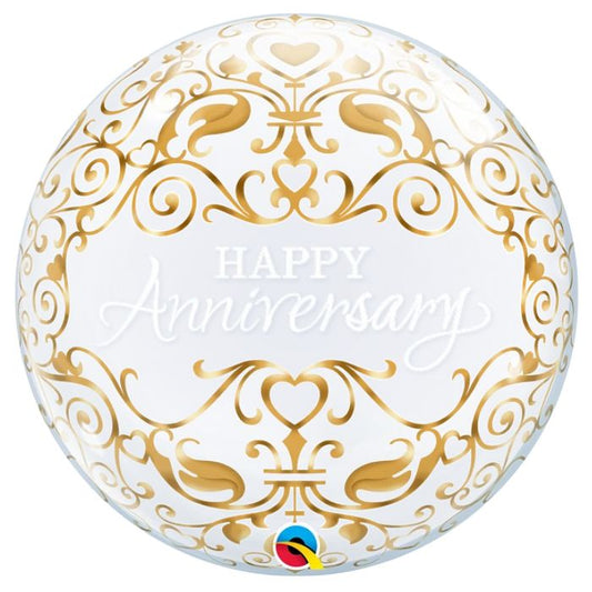 22 Inch Happy Anniversary Bubbles Balloon Q16660