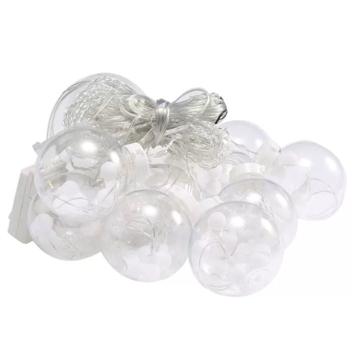 12 LED Transparent Ball Icicle Lights (Warm White)
