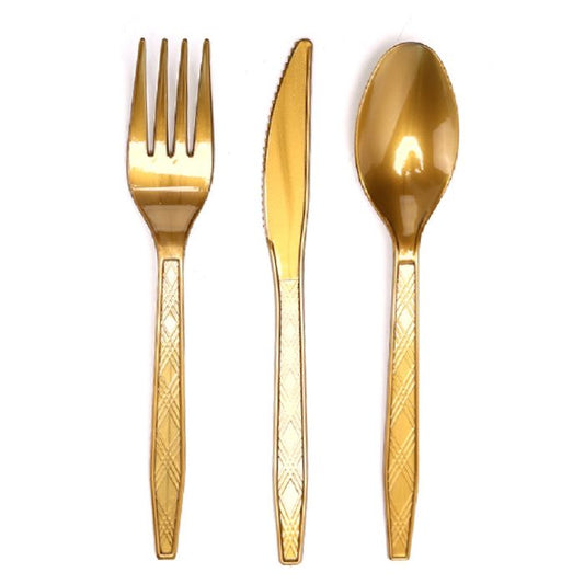 Matt Gold Plastic Utensils (20pc)