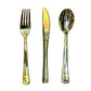 Shiny Gold Plastic Utensils