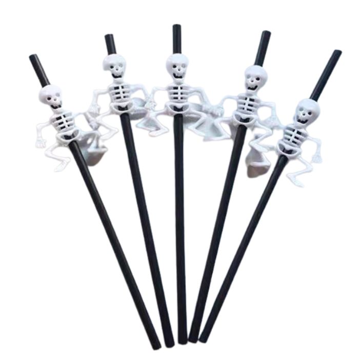 Halloween Themed Skeleton Drinking Straws