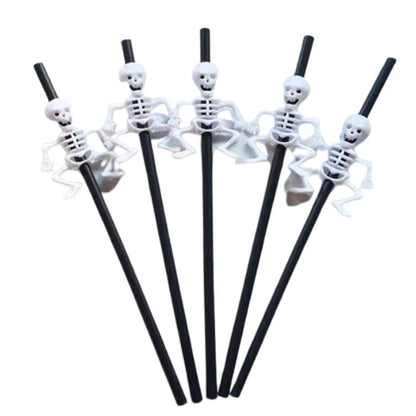 Halloween Themed Skeleton Drinking Straws