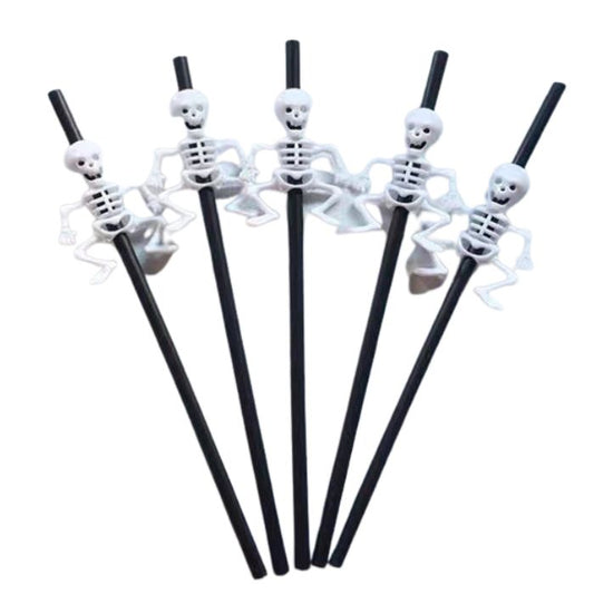 Halloween Themed Skeleton Drinking Straws