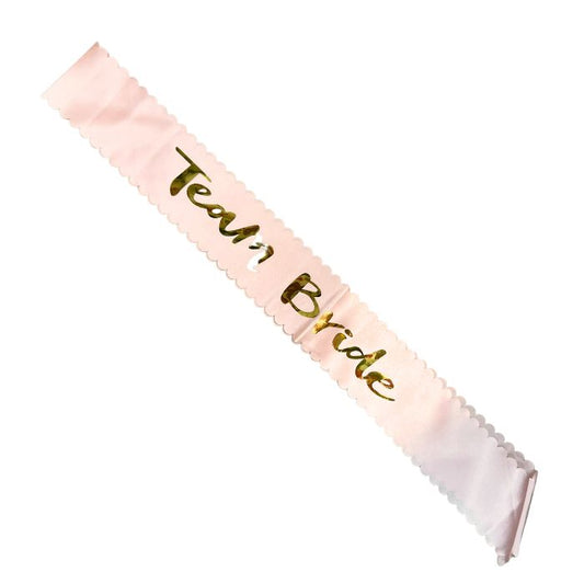 Team Bride Shiny Satin Sash