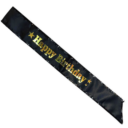 Happy Birthday Shiny Sequin Sash