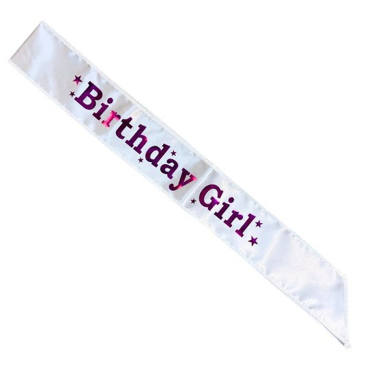 Birthday Girl Shiny Sequin or Lace Sash