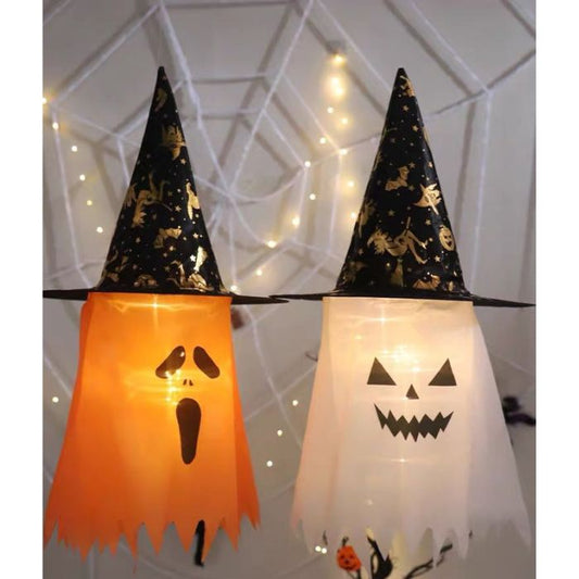 LED Witch Ghost Hat Hanging Decoration