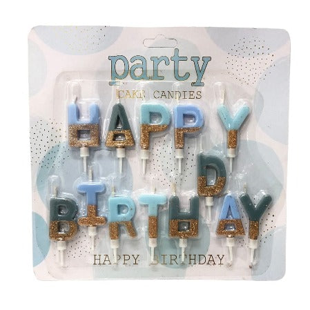 Glitter Happy Birthday Party Cake Candles