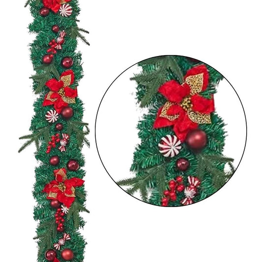 XM 1.8m Decorated PVC Garland (Red)