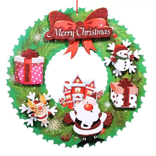 XM 36cm Paper Christmas Wreath (Santa) ZHY-004