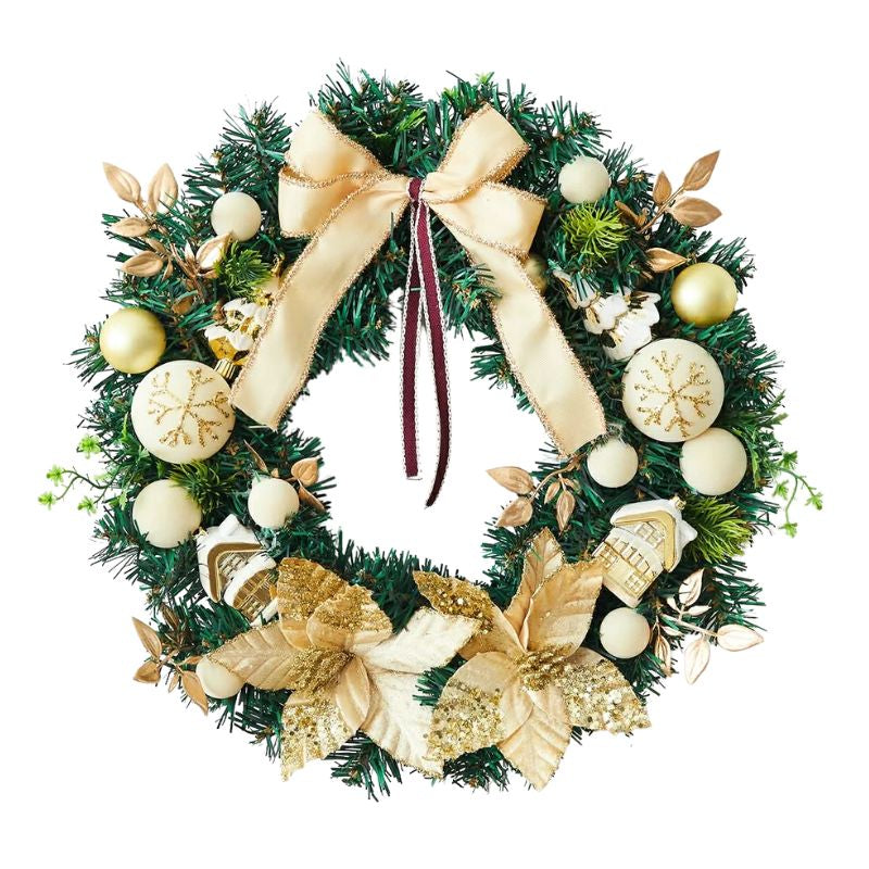 XM 40cm Velvet Christmas Wreath (Gold)
