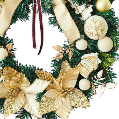 XM 40cm Velvet Christmas Wreath (Gold)