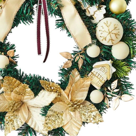 XM 40cm Velvet Christmas Wreath (Gold)