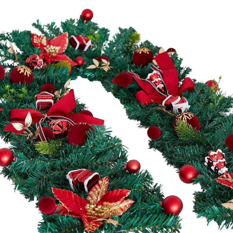 XM 1.8m Decorated PVC Velvet Garland (Red)