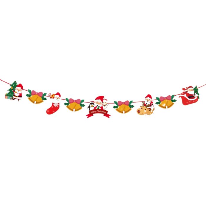 3m Merry Christmas Paper Garland Z-31 (Santa-Bell)