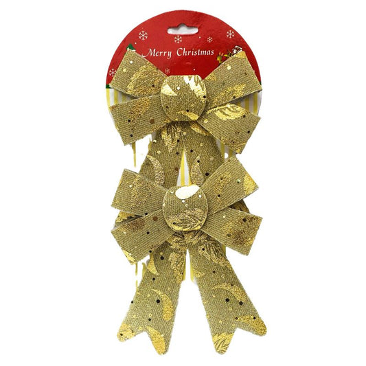 Christmas Designed Glitter Ribbon Bow Decoration DHJ15 (2pcs)