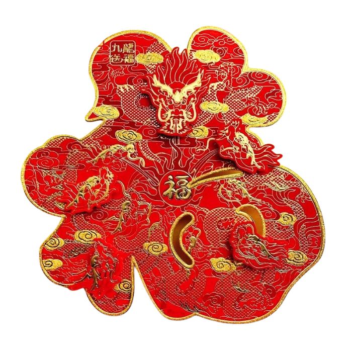 Embroidery Detail Pop-out Dragon Fu