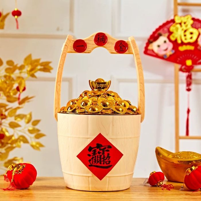 22x40cm Gold Bucket Decoration