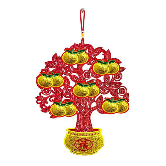 33x52cm Embroidery Mandarin Tree Hanging Decoration HX118-03