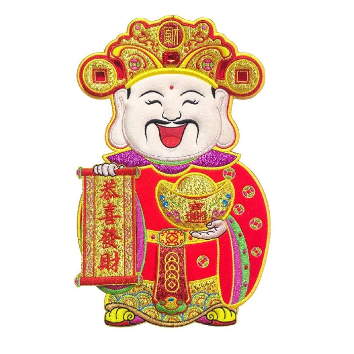 CNY 45x84cm Embroidery Fortune God Hanging Decoration HX200-01