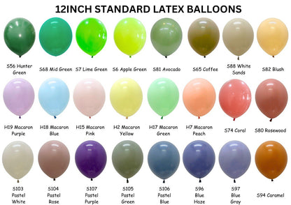 12 Inch Latex Balloon (Standard Colors)
