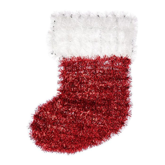 Tinsel Christmas Sock Hanging Decoration