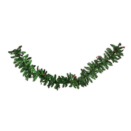 9ft Berries Needle Spruce Garland (TT15-34-Green)