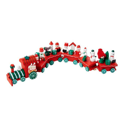 31cm Christmas Wooden Train Decoration Y01008