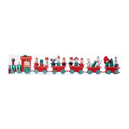 31cm Christmas Wooden Train Decoration Y01008