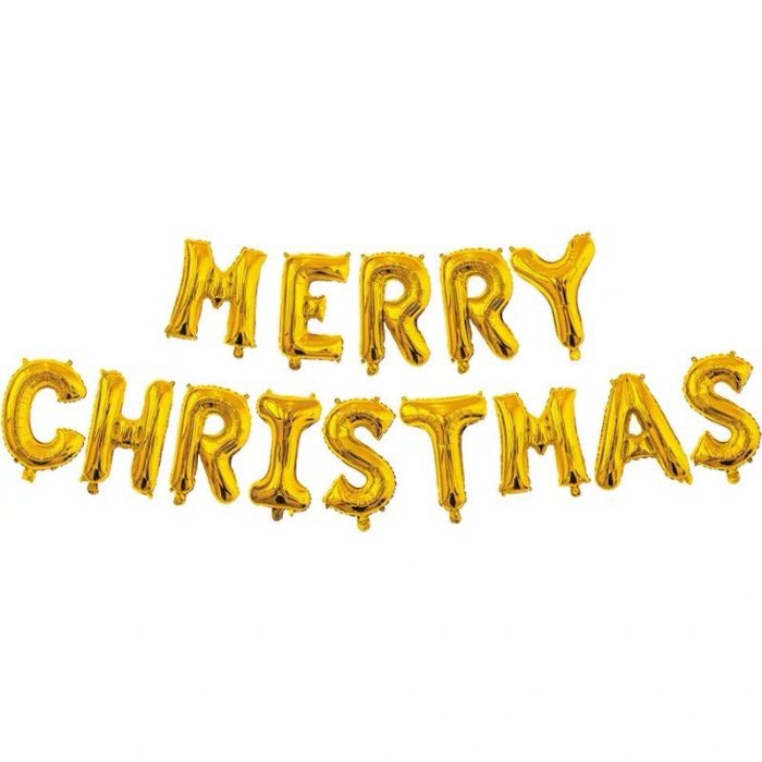 16" Merry Christmas Foil Balloon Set