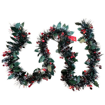 9cm Snow Tip Berries Tinsel 2m