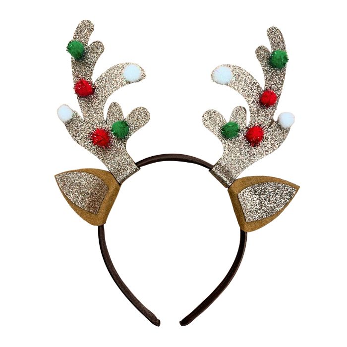 Cotton Ball Reindeer Horns Headband