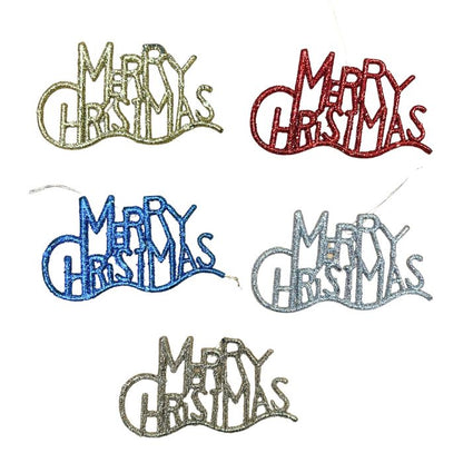 Glitter Hanging Merry Christmas HS056 (5pcs)