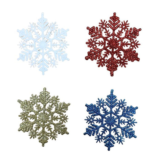 12cm Glitter Snowflake Hanging Deco HS032 (5p)