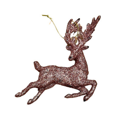16cm Glitter Hanging Reindeer HS366