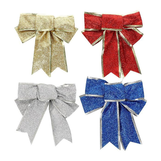 18cm Glitter Cloth Ribbon Bow