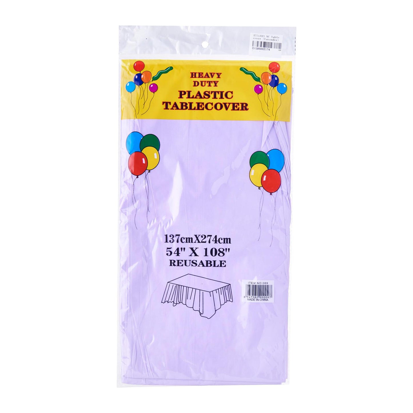 137 x 274cm Solid Colour Plastic Tablecover