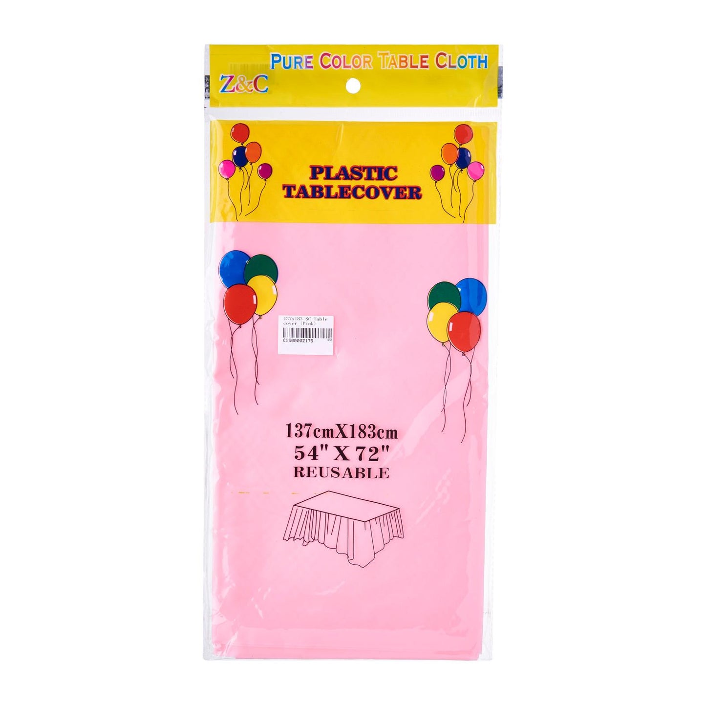 137 x 274cm Solid Colour Plastic Tablecover
