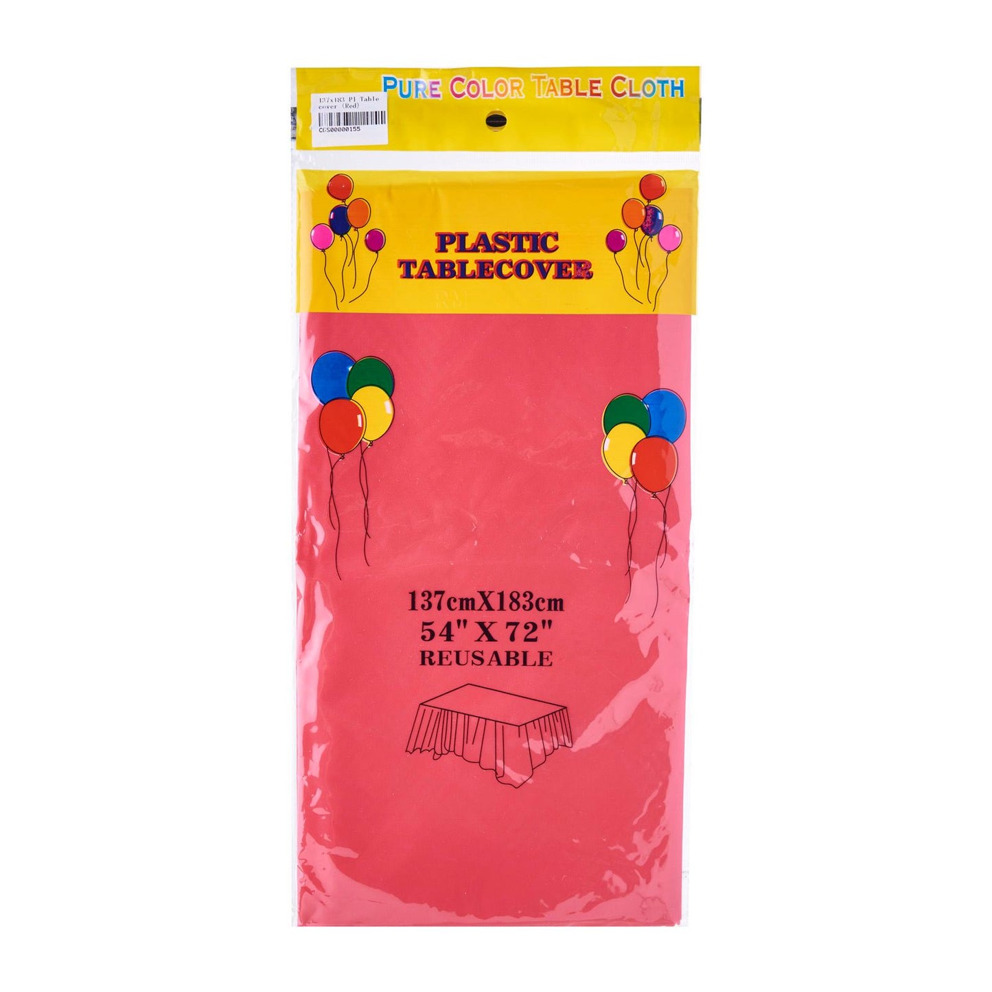 137 x 274cm Solid Colour Plastic Tablecover