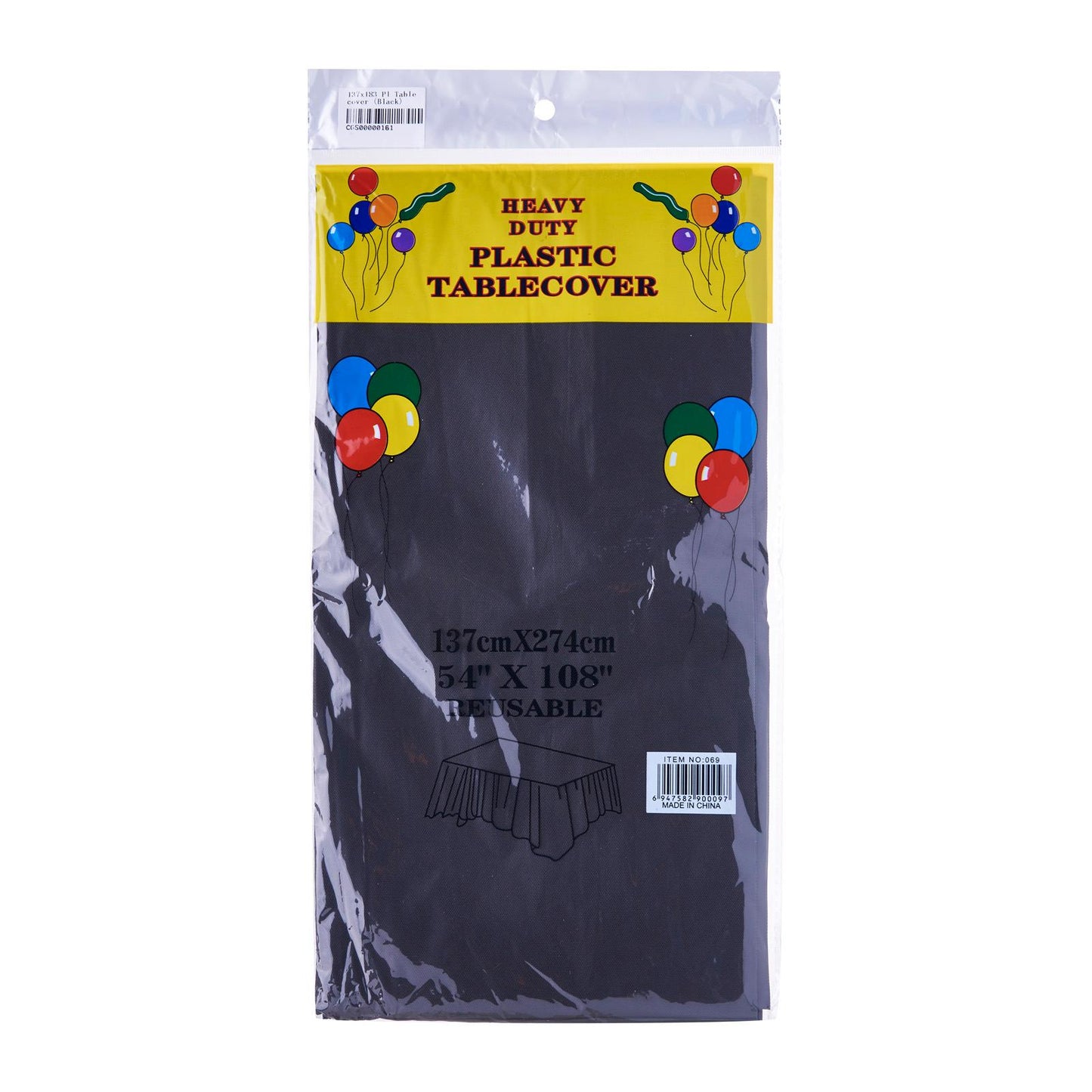 137 x 274cm Solid Colour Plastic Tablecover