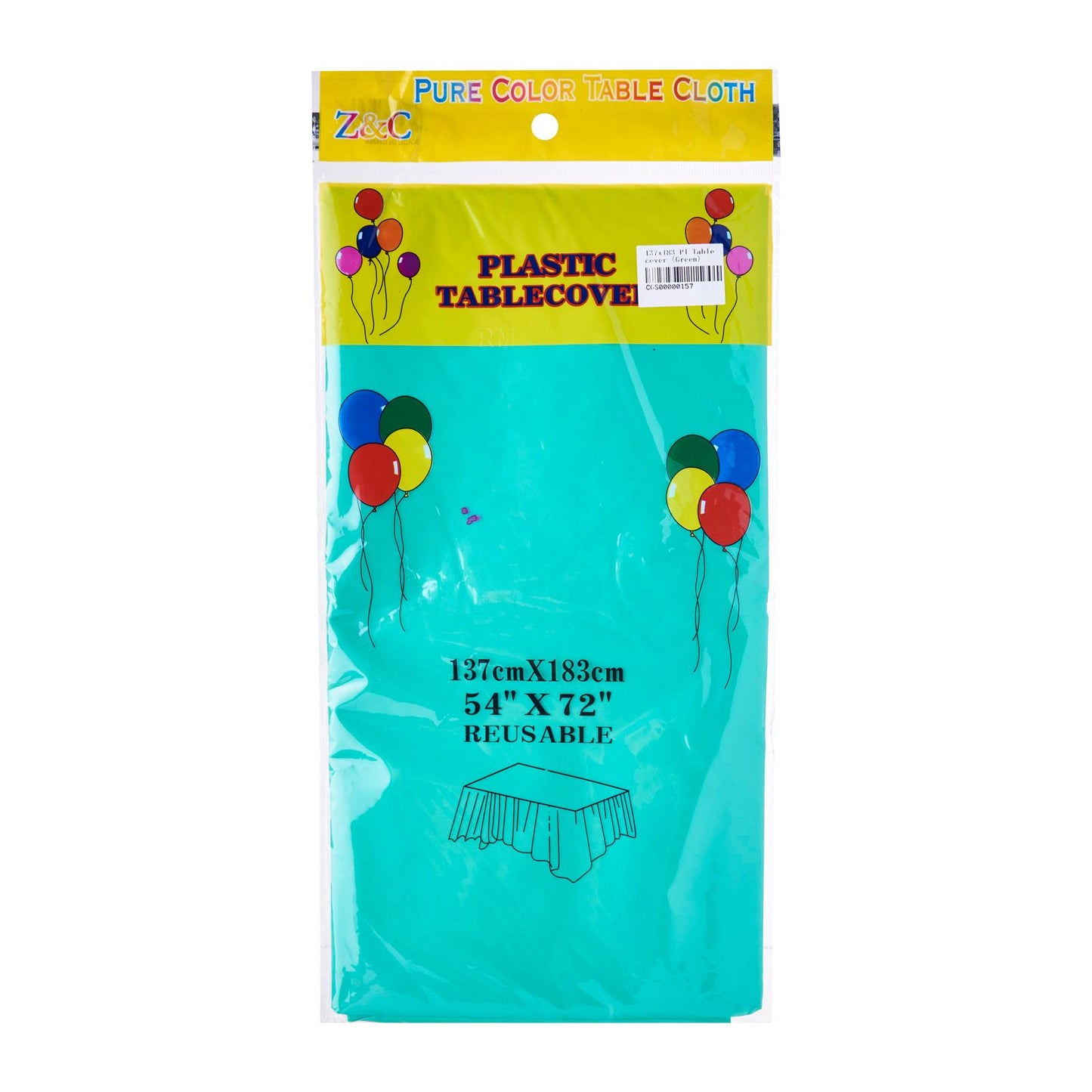 137 x 274cm Solid Colour Plastic Tablecover