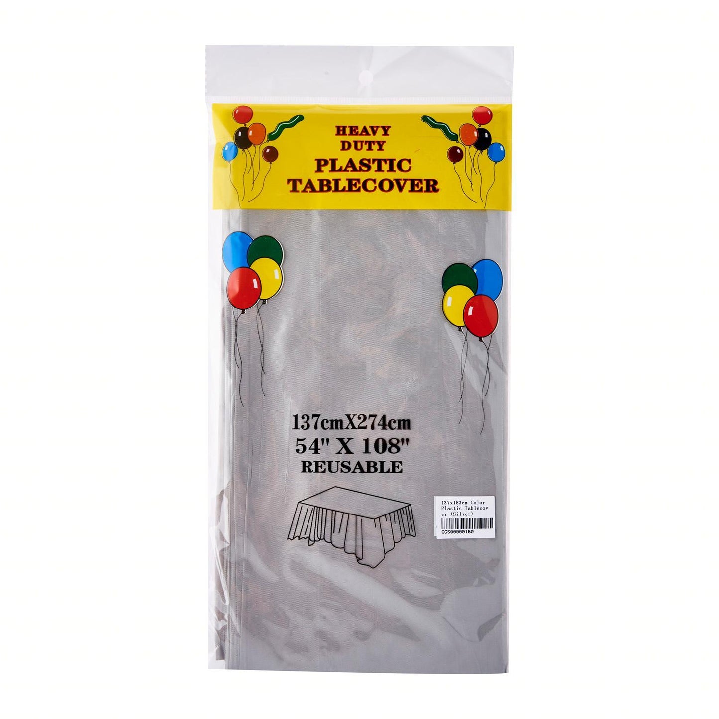137 x 274cm Solid Colour Plastic Tablecover