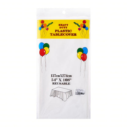 137 x 274cm Solid Colour Plastic Tablecover
