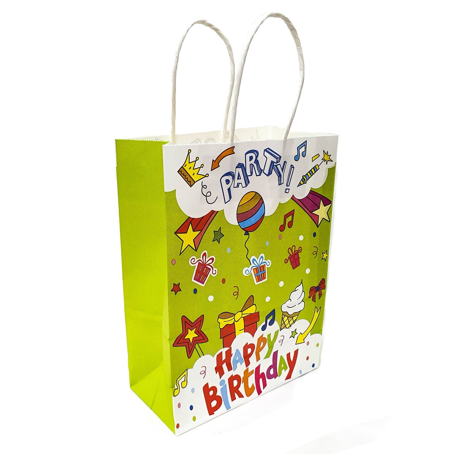 15cm X 21cm X 8cm Happy Birthday Kraft Paper Bag