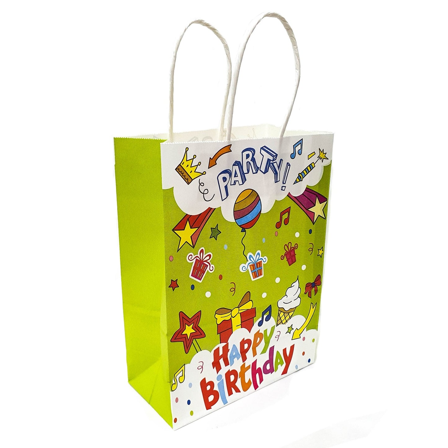 Green Happy Birthday Kraft Paper Bag