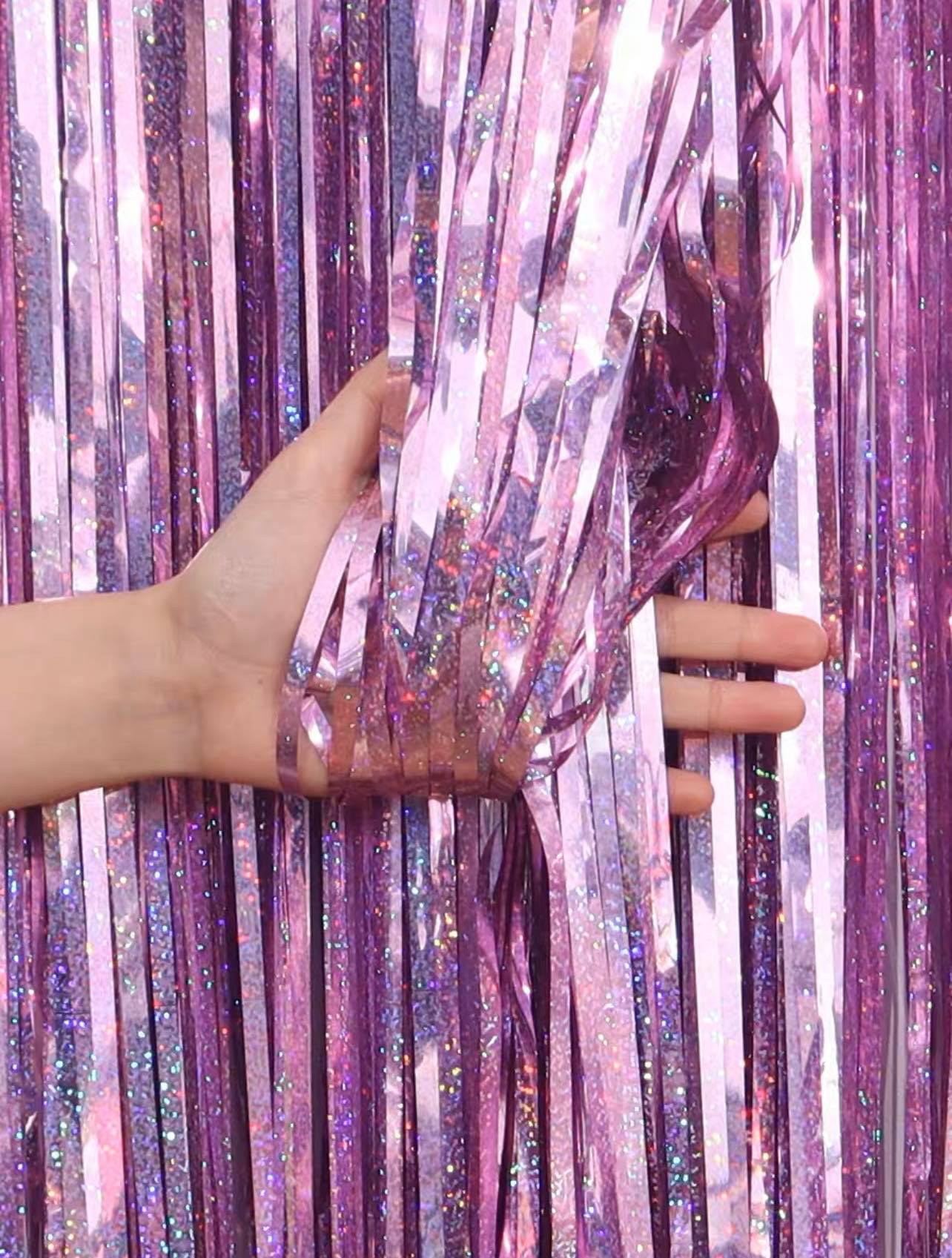 Hologram Tassel Fringe Party Backdrop