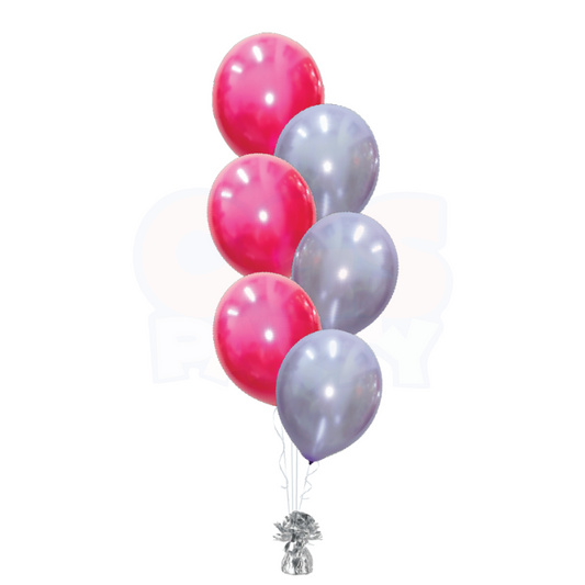 6 Pc Helium Latex Balloon Bouquet