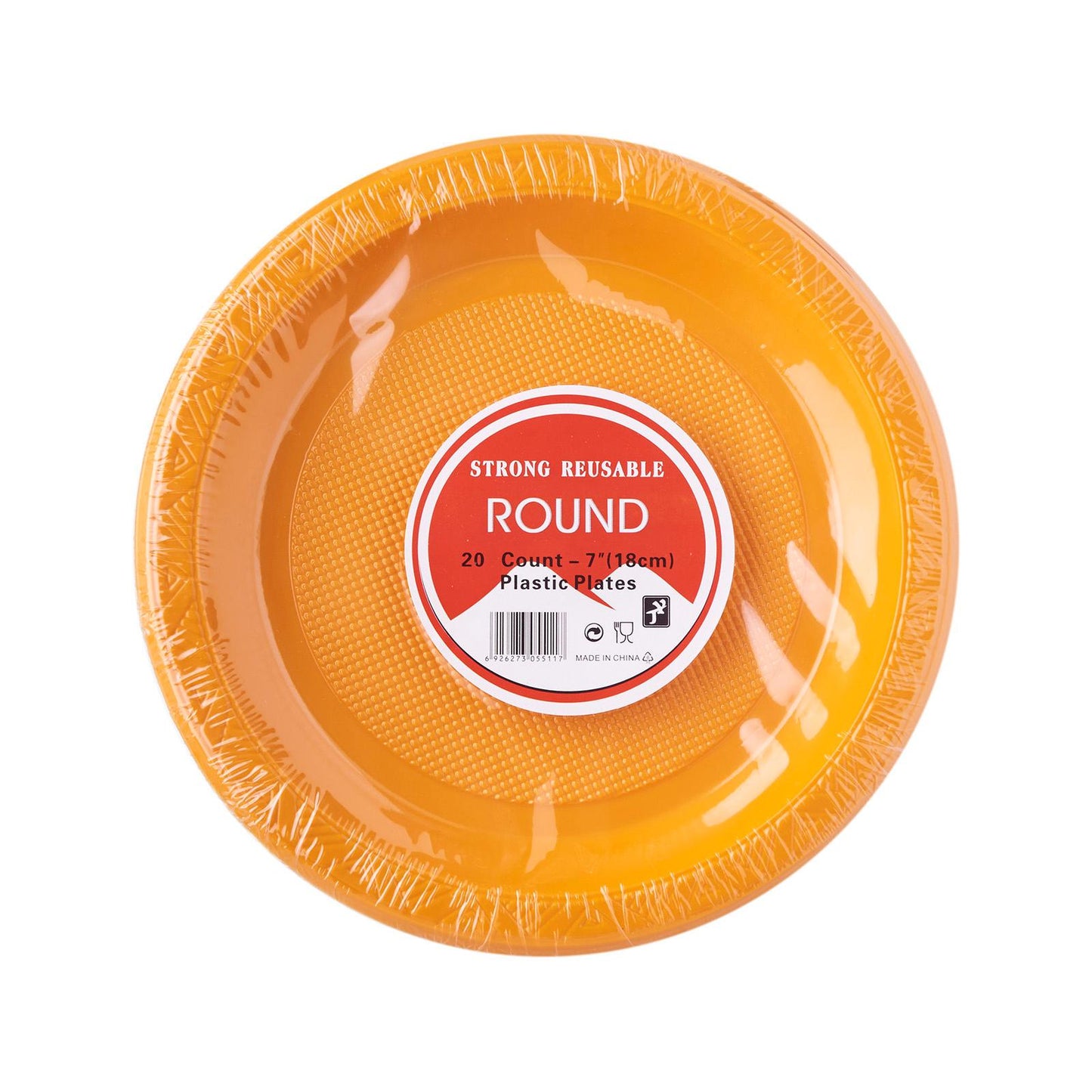 7inch Round Solid Color Plastic Plates