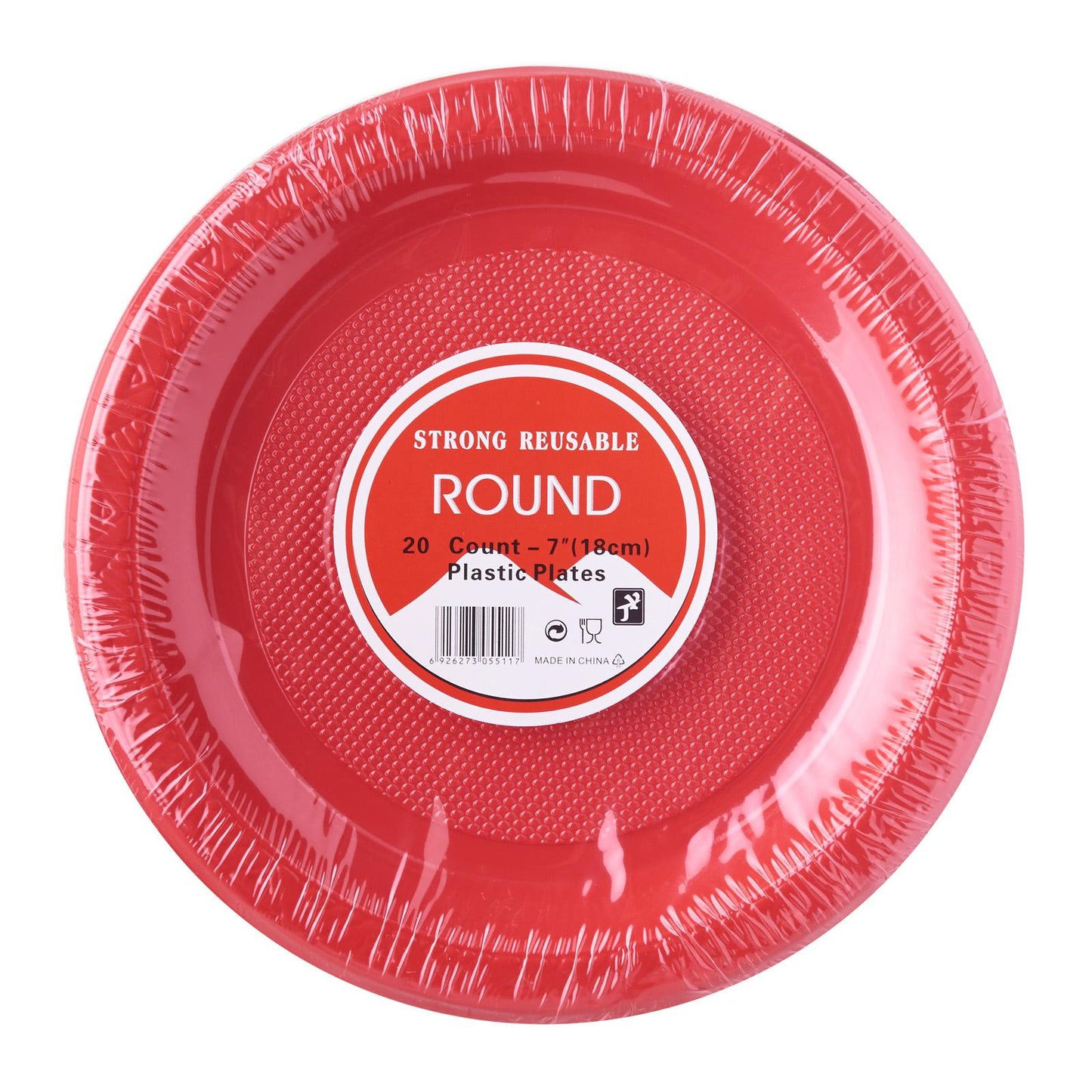7inch Round Solid Color Plastic Plates