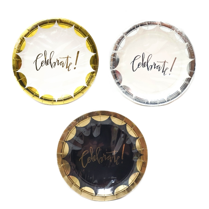 Celepertae Paper 7inch Shiny Celebrate Paper Plates – CGS Party